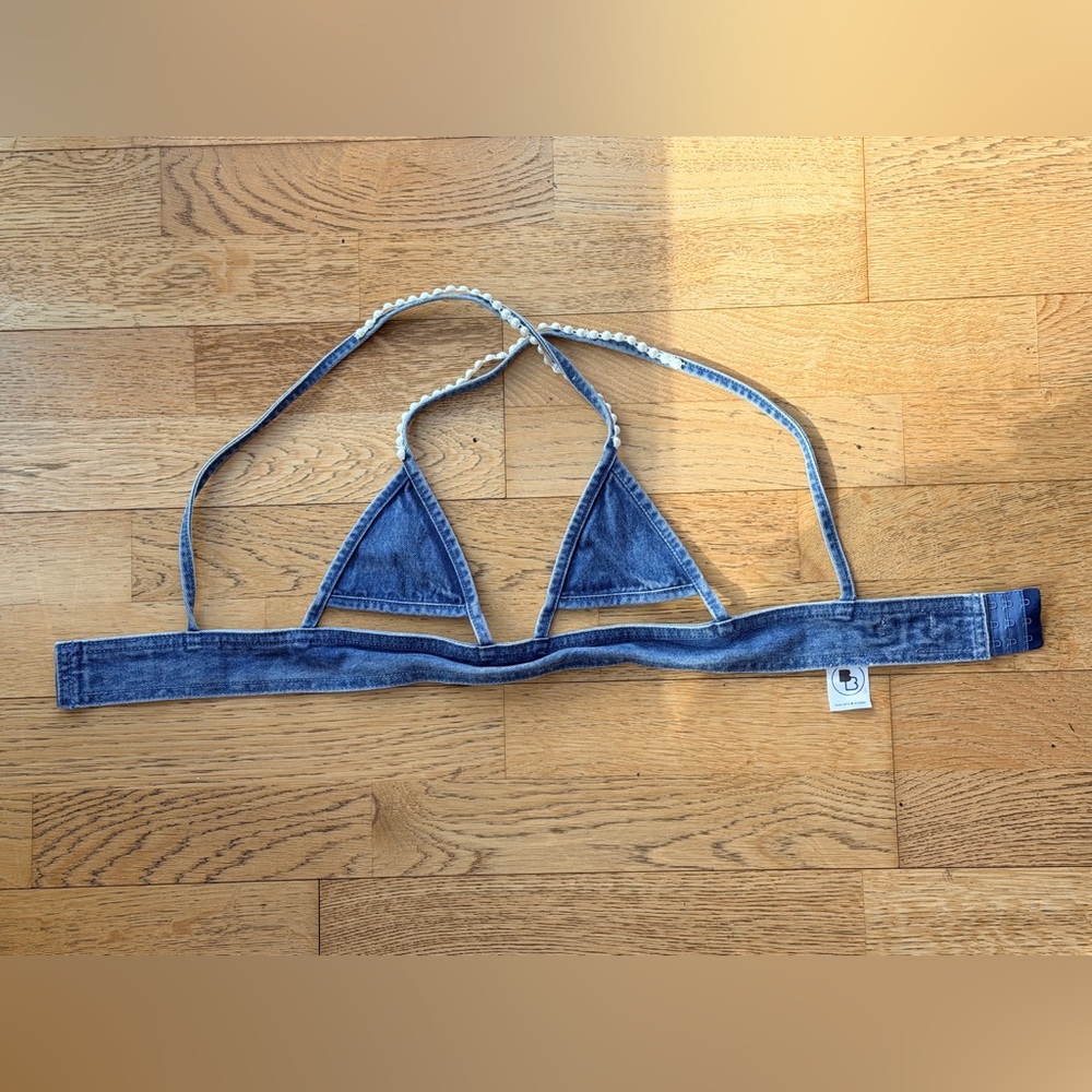 Beginning Boutique Denim Blue Bra Too